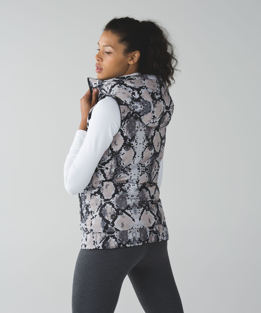 Lululemon The Fluffiest Vest - Black / Ziggy Snake Butter Pink Black - lulu  fanatics