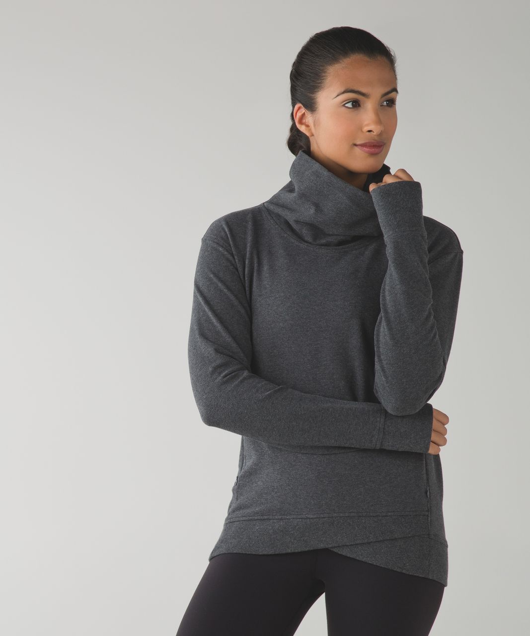 Lululemon On The Double Pullover Sweatshirt Heathered Dark Grey