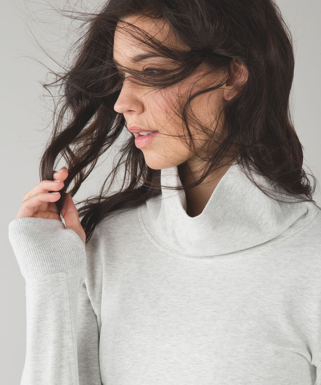 Lululemon On The Double Pullover - Heathered White / Heathered White