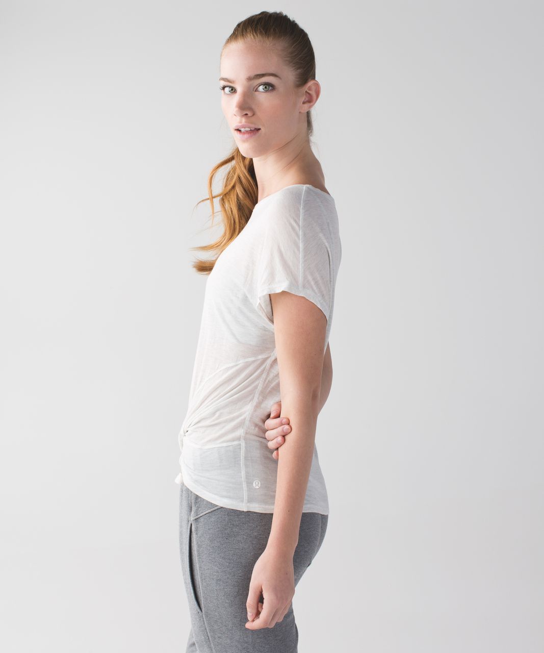 Lululemon Take It Easy Short Sleeve Tee - Heathered Mod White