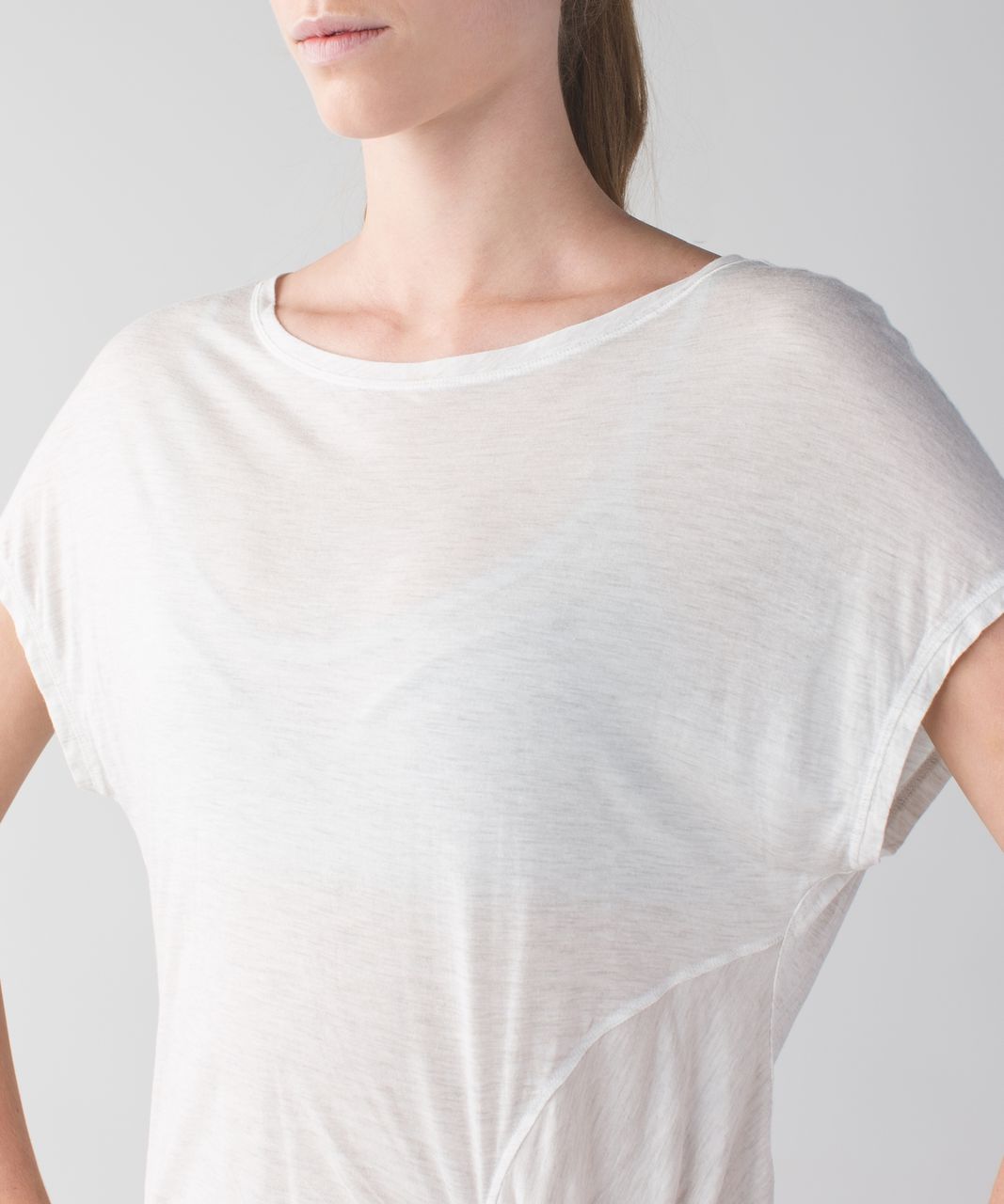 Lululemon Take It Easy Short Sleeve Tee - Heathered Mod White