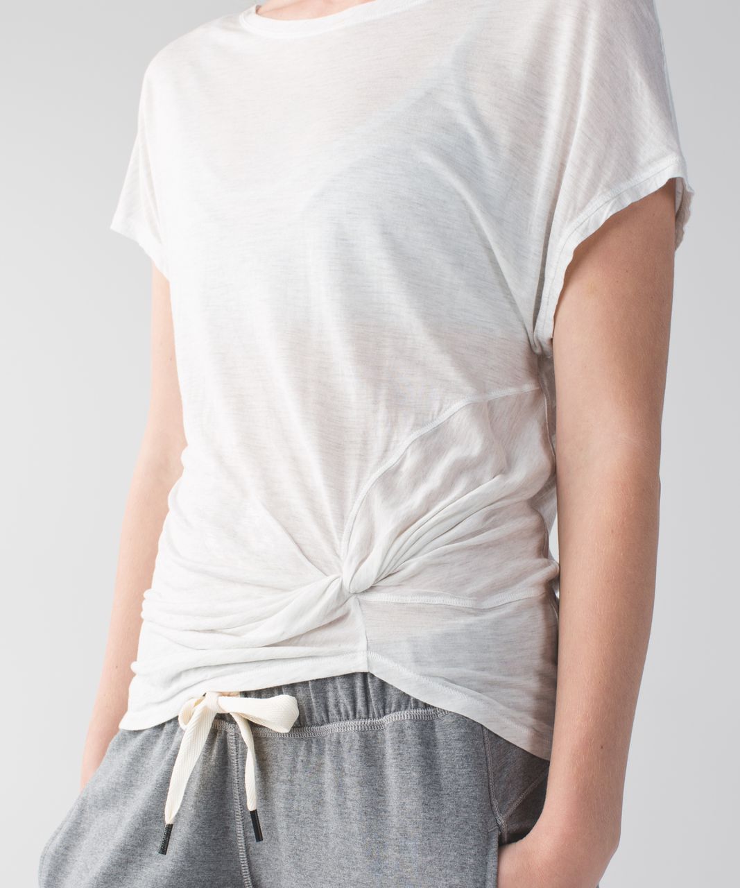 Lululemon Take It Easy Short Sleeve Tee - Heathered Mod White