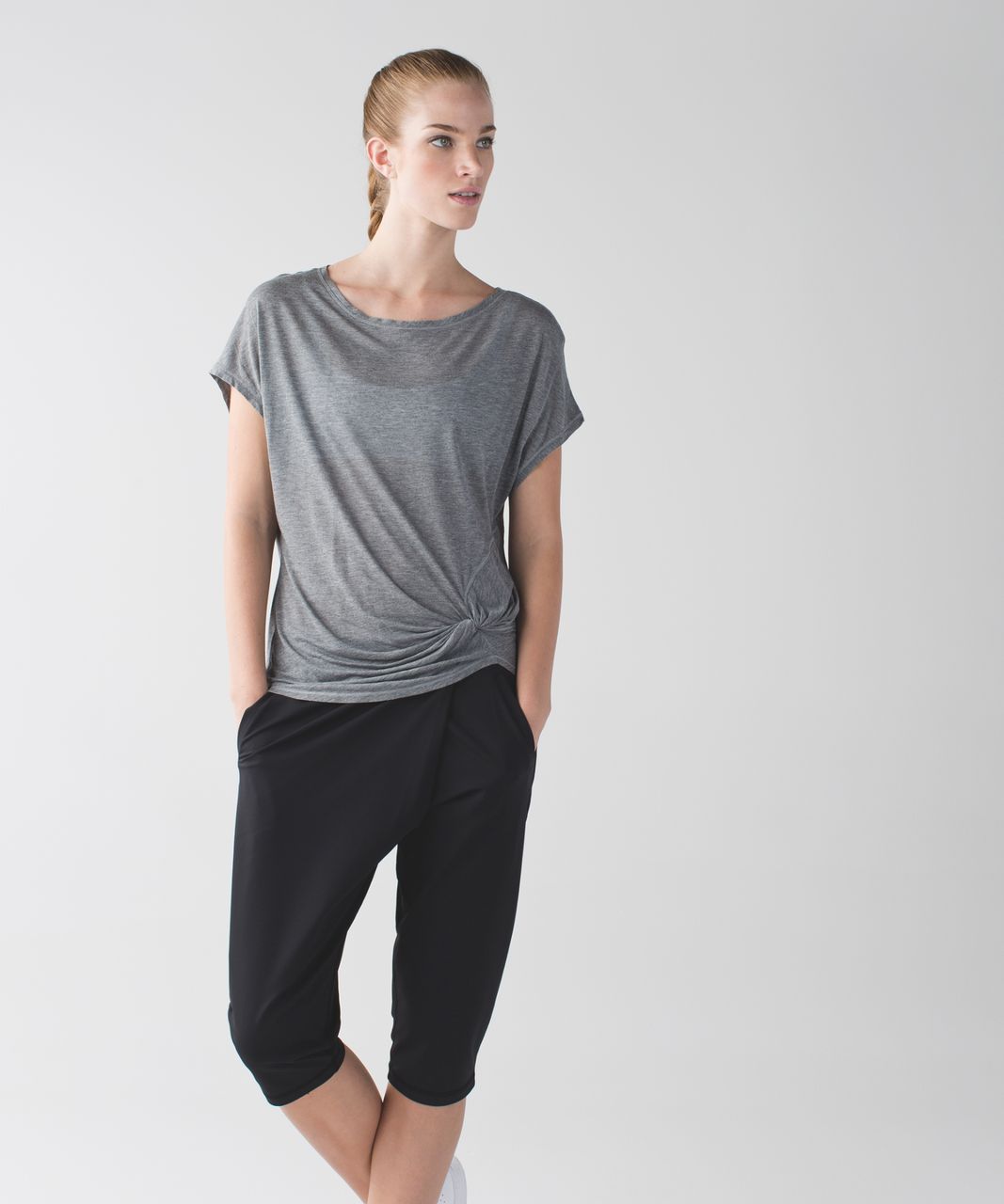 Lululemon Take It Easy Short Sleeve Tee - Heathered Mod Medium Grey