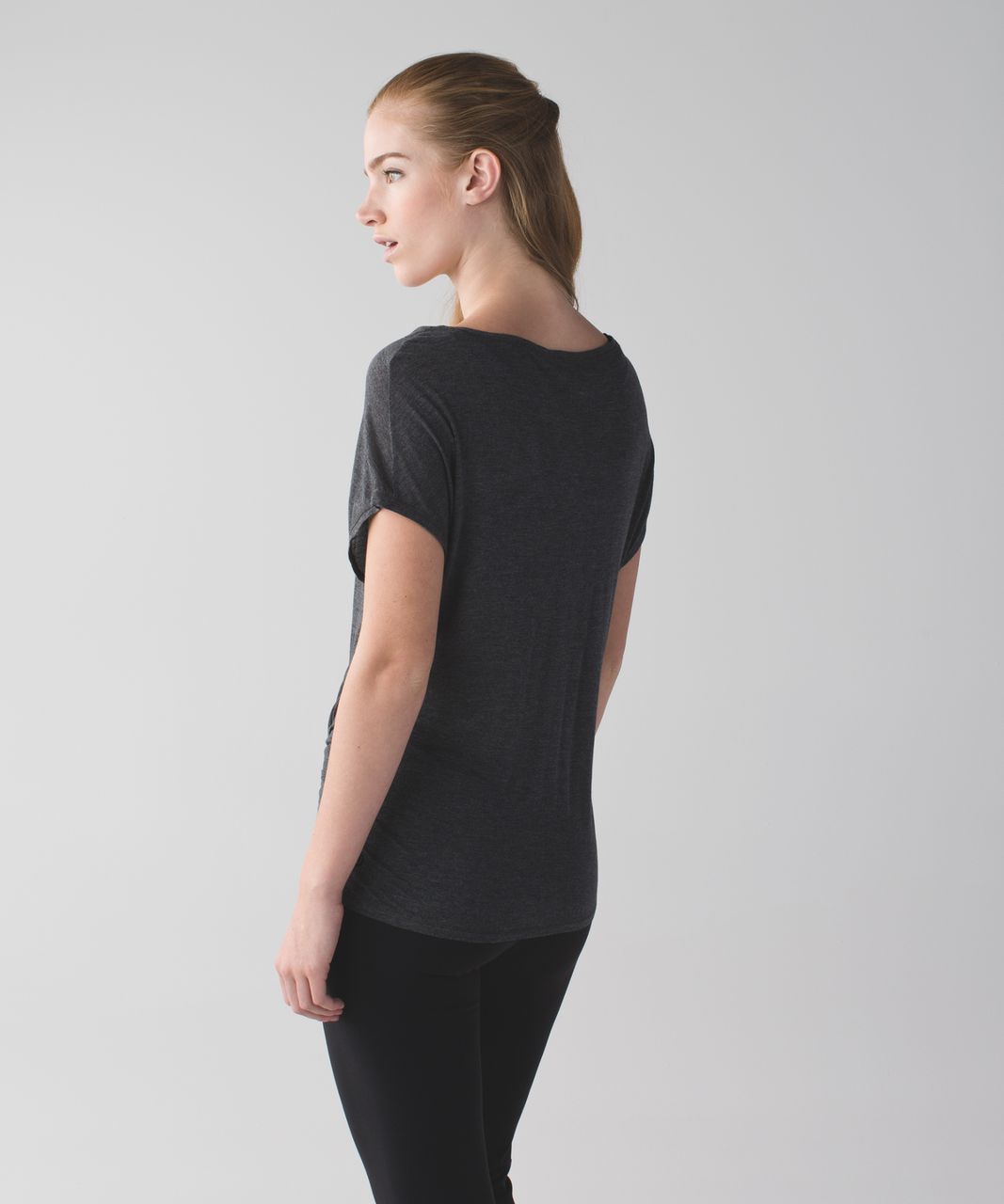 Lululemon Take It Easy Short Sleeve Tee - Heathered Mod Black