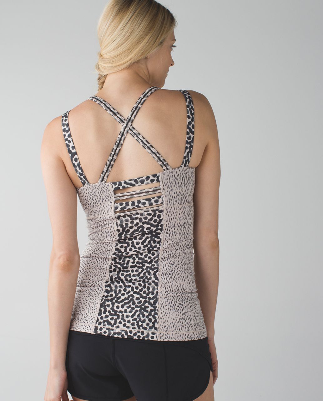 Lululemon Happy Strappy Tank - Ace Spot Grain Black / Dottie Dash Grain  Black - lulu fanatics