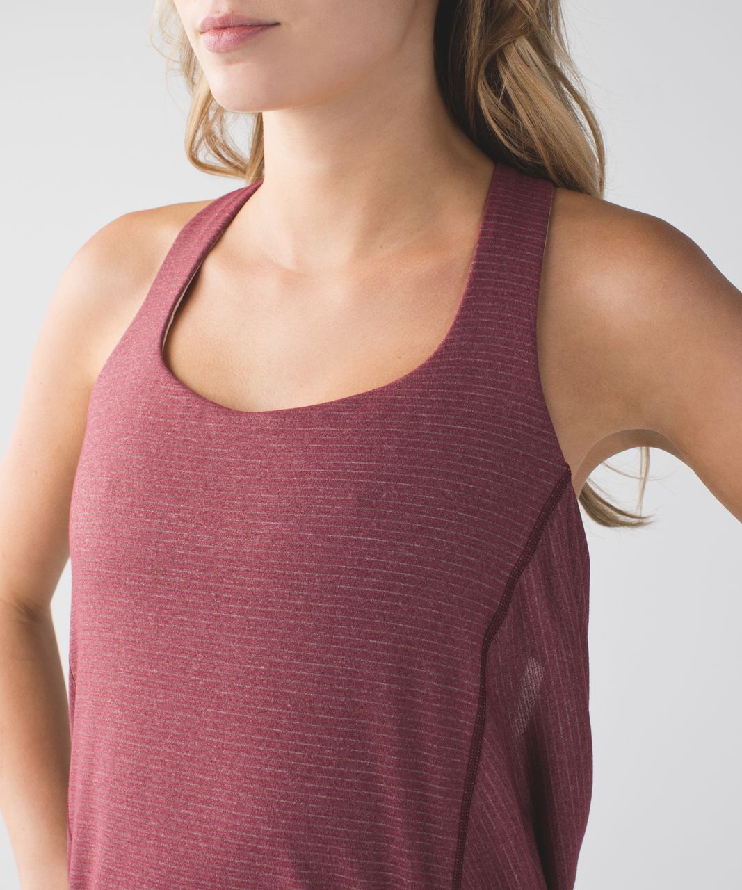 Lululemon Wild Tank - Heathered Wine Berry / Mini Pop Stripe Black Mink Berry