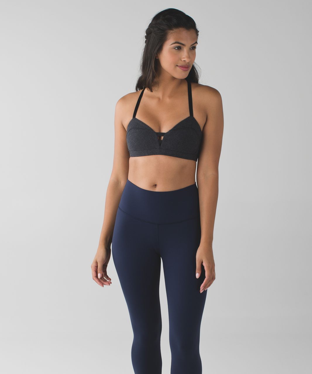 Lululemon All Sports Bra 4 Heathered Black (Gray) Yoga Sports