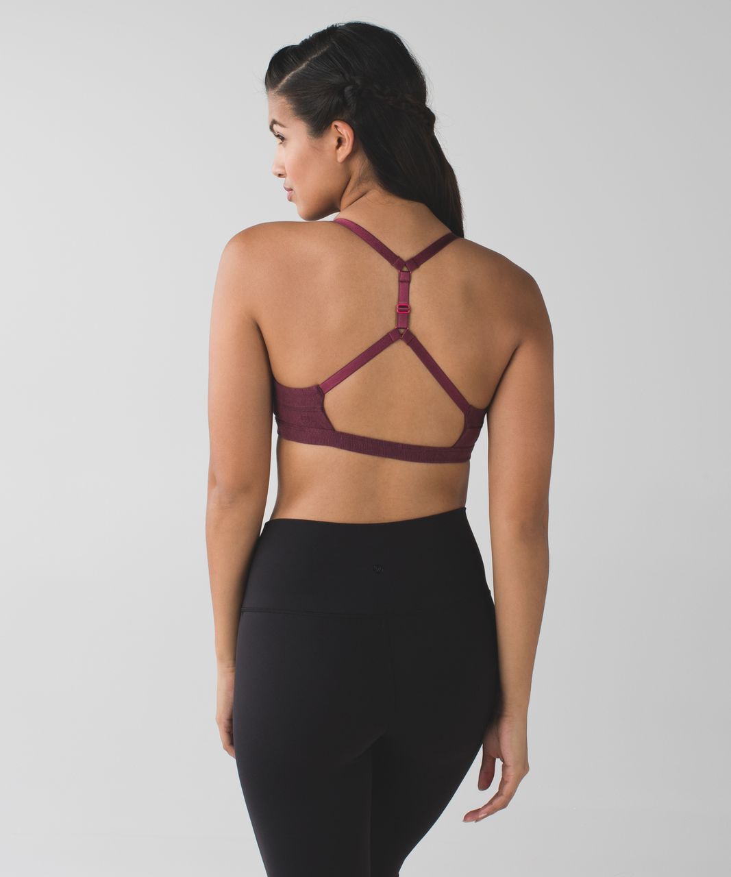 Lululemon Anahatasana Bra - Wee Stripe Heathered Wine Berry Bordeaux Drama