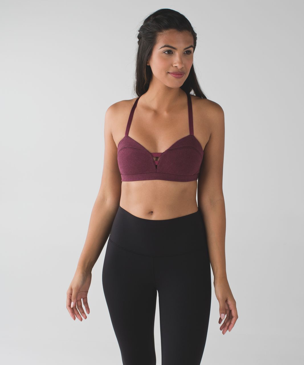 Lululemon Anahatasana Bra - Wee Stripe Heathered Wine Berry Bordeaux Drama