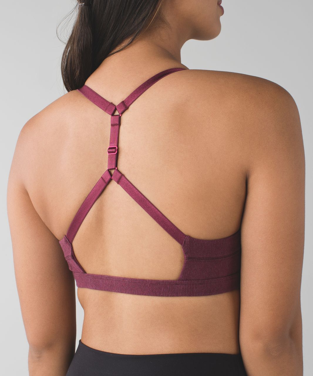 Lululemon Anahatasana Bra - Wee Stripe Heathered Wine Berry Bordeaux Drama