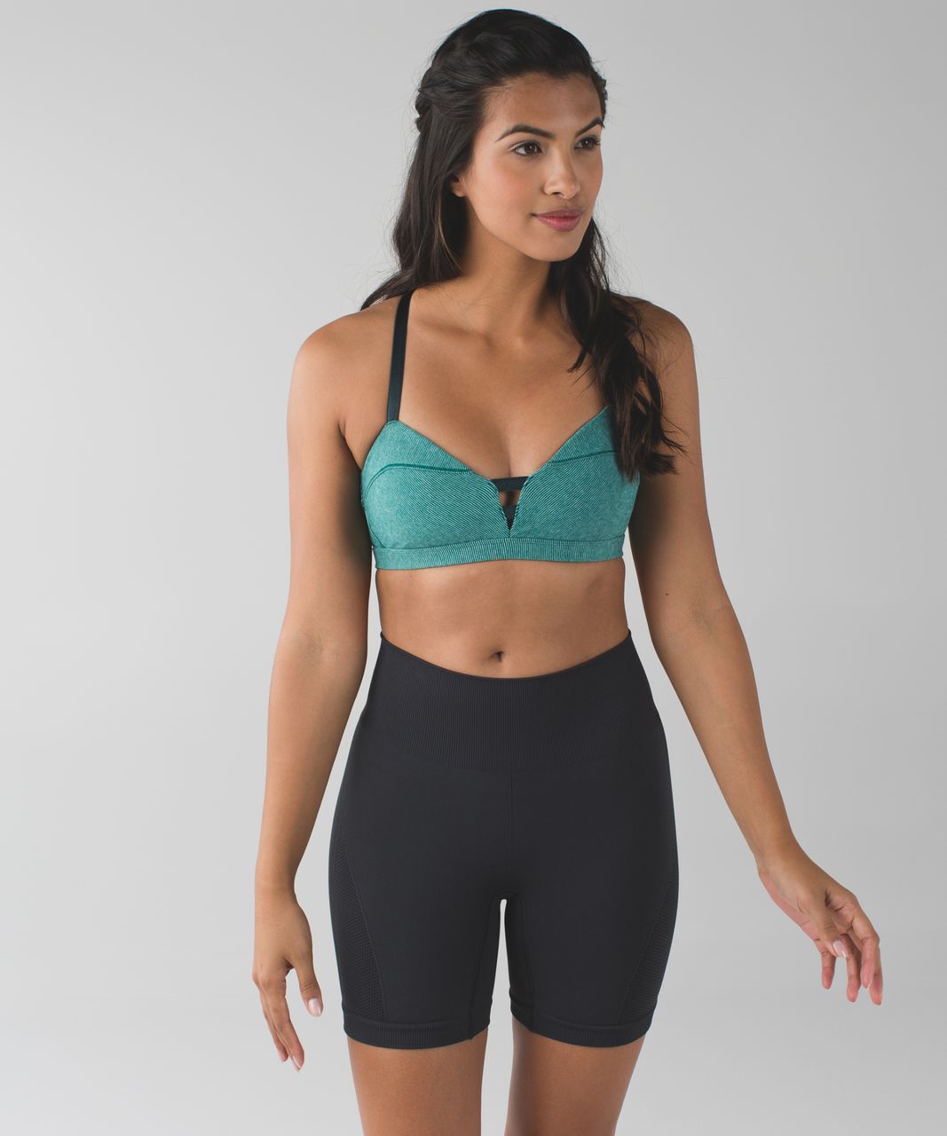 Lululemon Anahatasana Bra - Wee Stripe Heathered Menthol Forage Teal