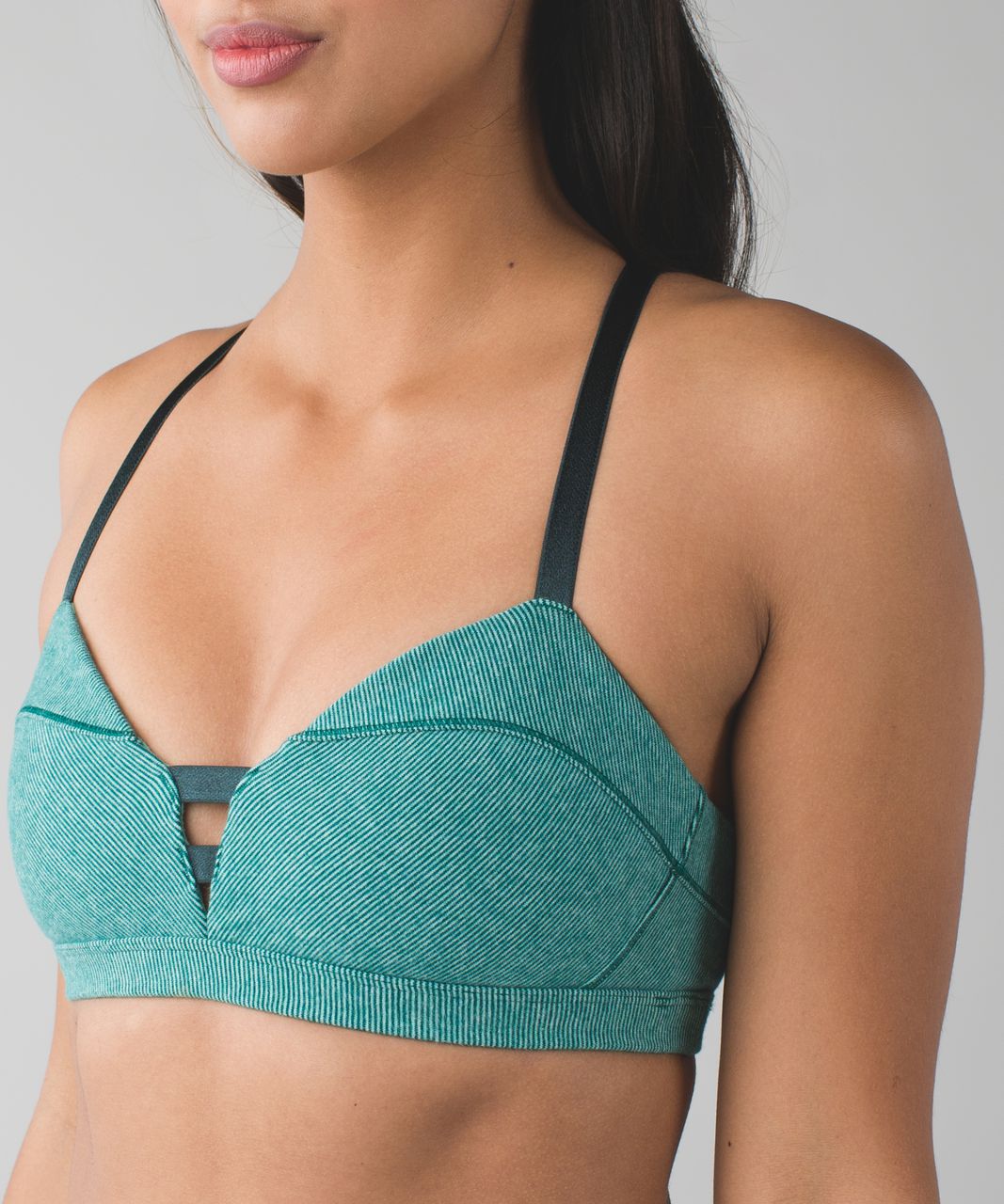 Lululemon Anahatasana Bra - Wee Stripe Heathered Menthol Forage Teal