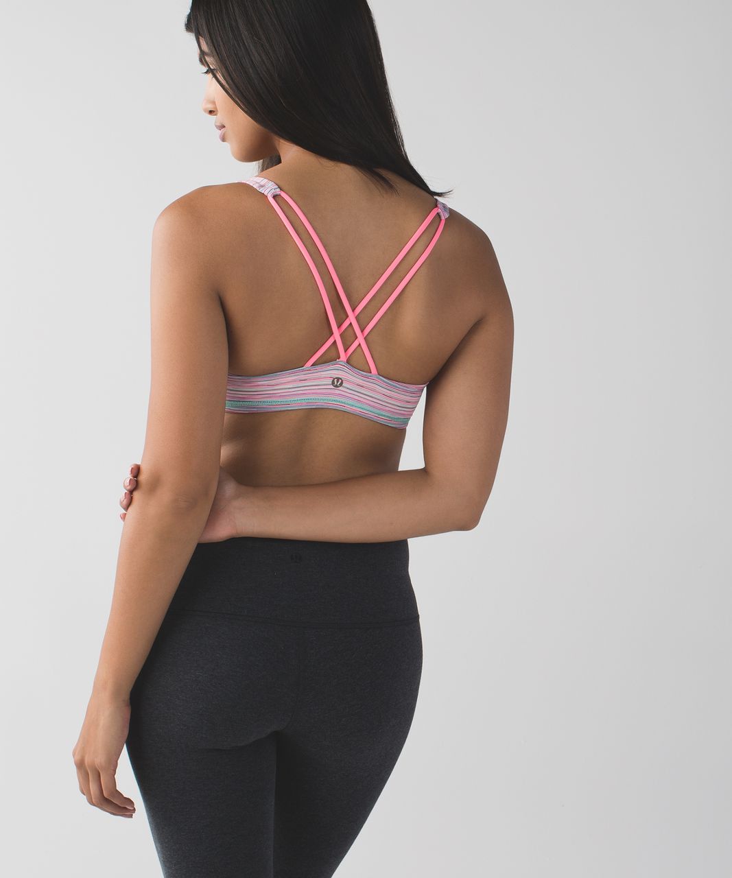 Lululemon Free To Be Bra - Cyber Stripe Flash Light Menthol / Flash Light