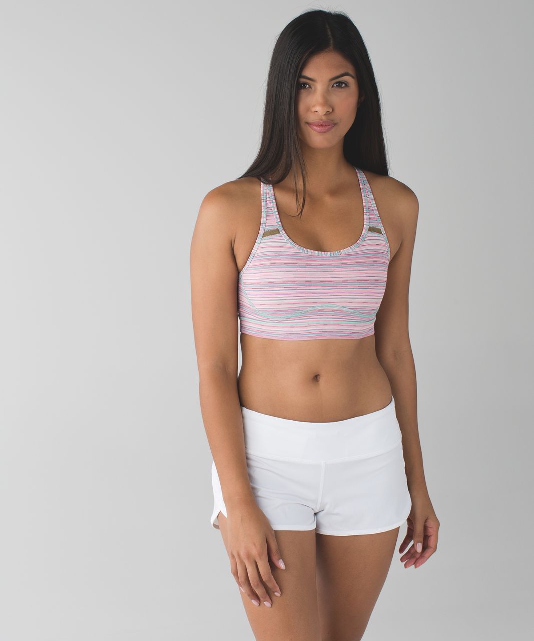 Lululemon Sweaty Or Not Bra II - Cyber Stripe Flash Light Menthol / Flash Light