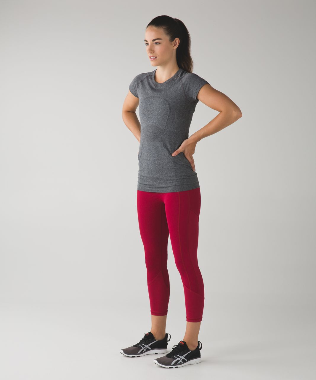 Lululemon All The Right Places Crop - Cranberry / Windy Blooms Regal Plum Multi