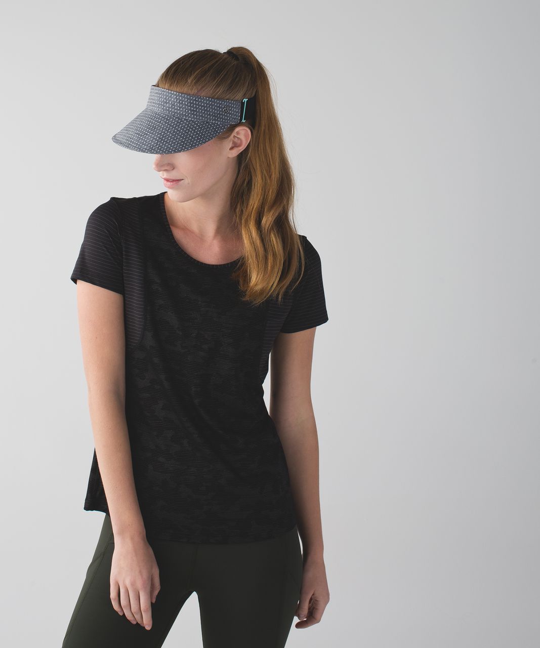 Lululemon Fast Paced Run Visor - Heathered Varsity Mesh White Greyt / Black