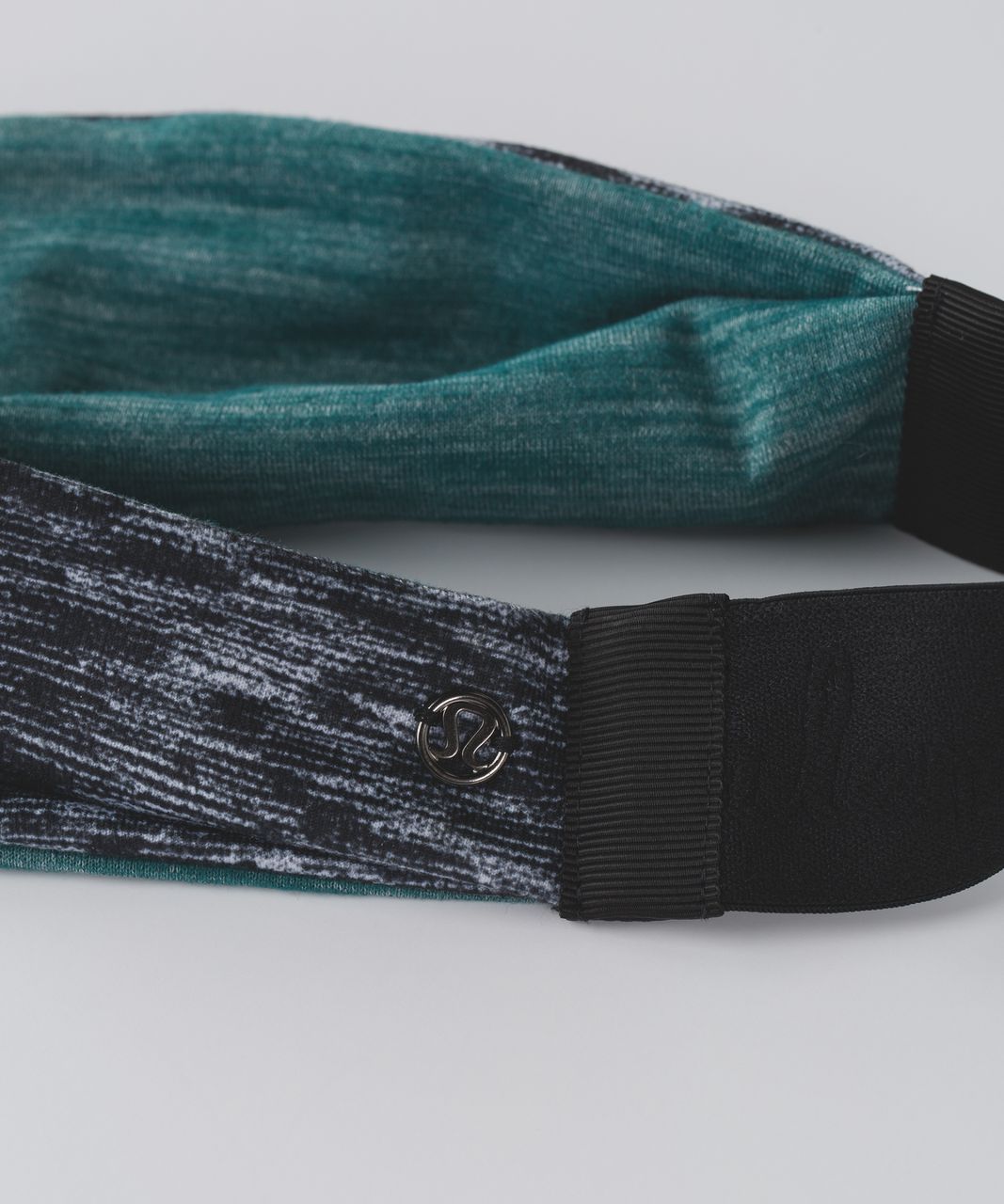 Lululemon Fringe Fighter Headband - Dramatic Static White Black / Heathered Forage Teal