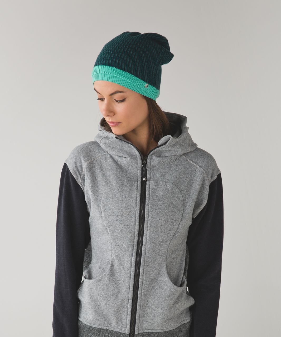 Lululemon On The Go Toque - Dark Fuel / Heathered Forage Teal / Menthol