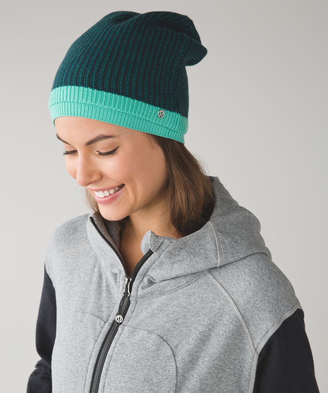 Lululemon On The Go Toque - Dark Fuel / Heathered Forage Teal / Menthol