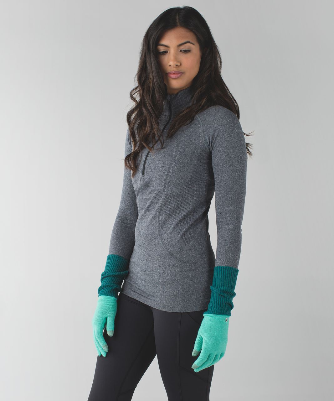 Lululemon On The Go Gloves - Menthol / Heathered Forage Teal