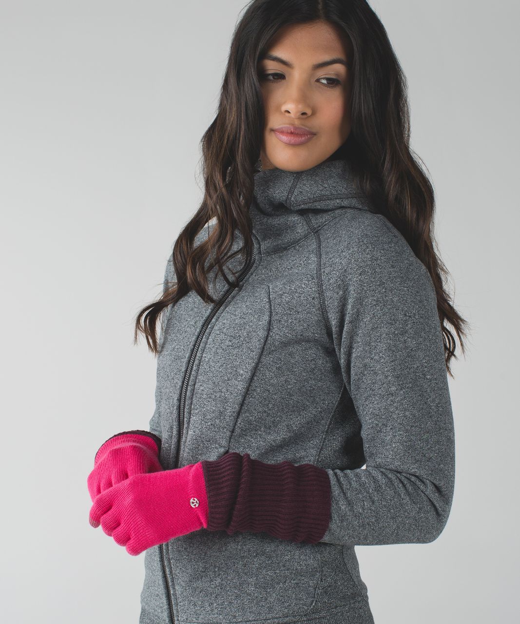 Lululemon On The Go Gloves - Bon Bon / Bordeaux Drama