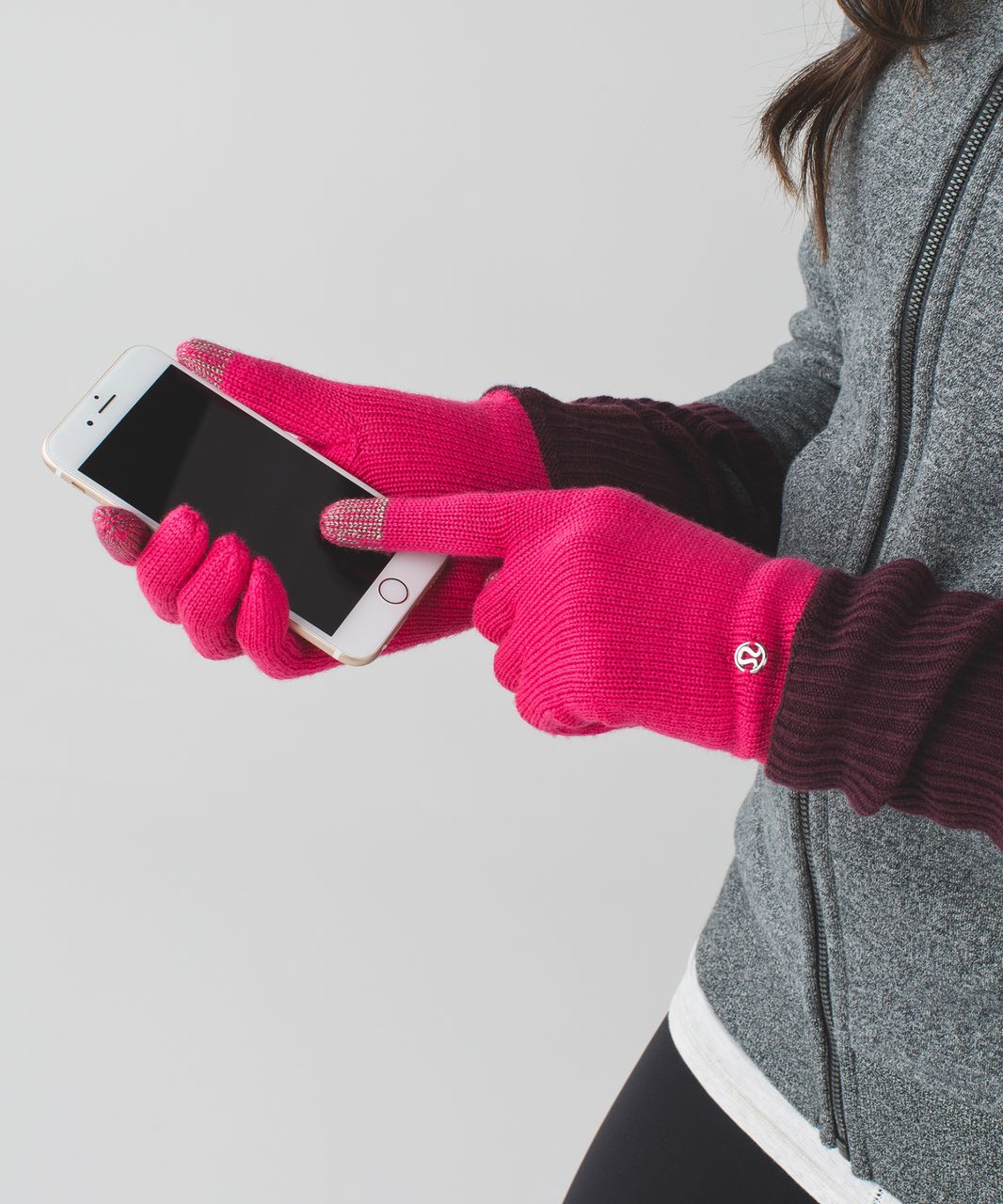 Lululemon On The Go Gloves - Bon Bon / Bordeaux Drama