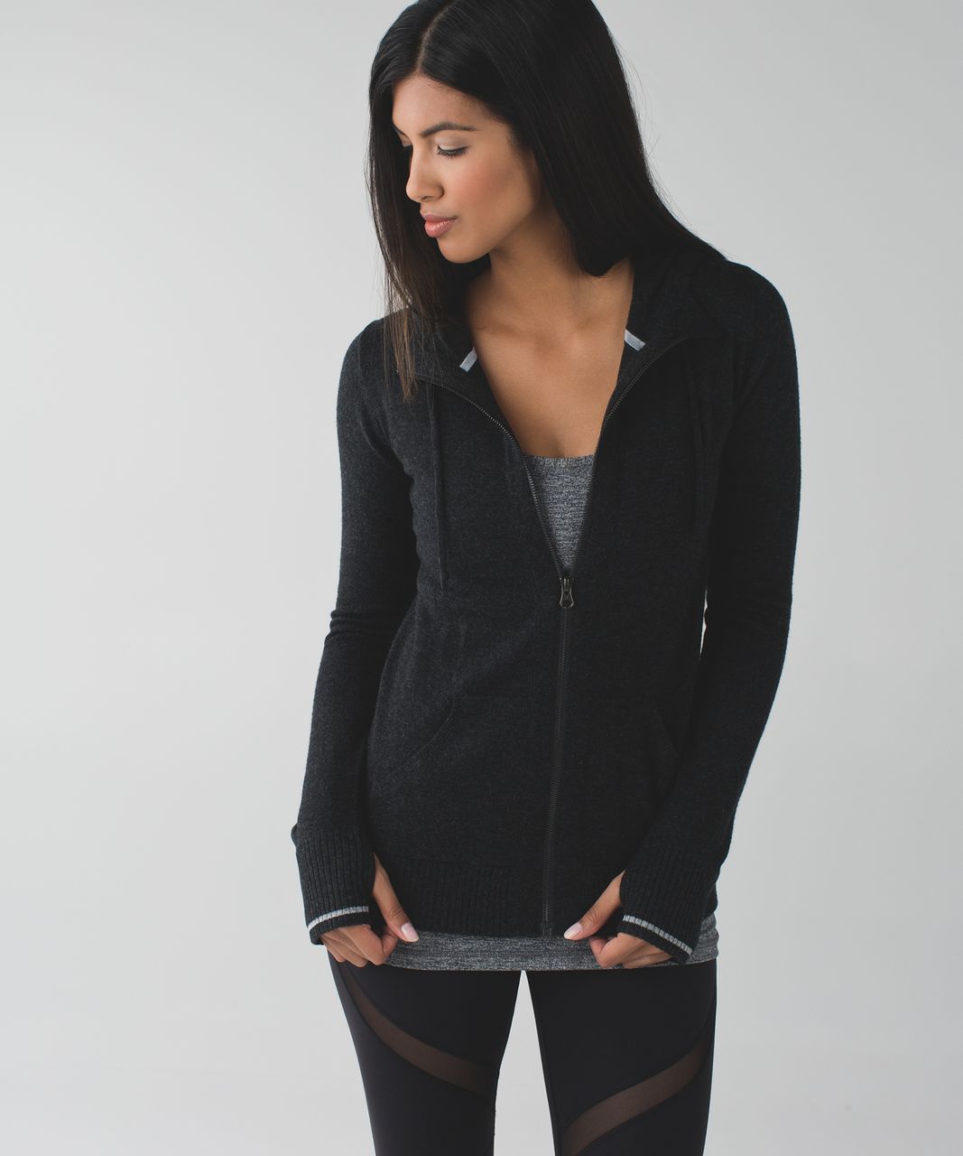 Lululemon Find Your Mantra Hoodie - Heathered Black / Silver / Black