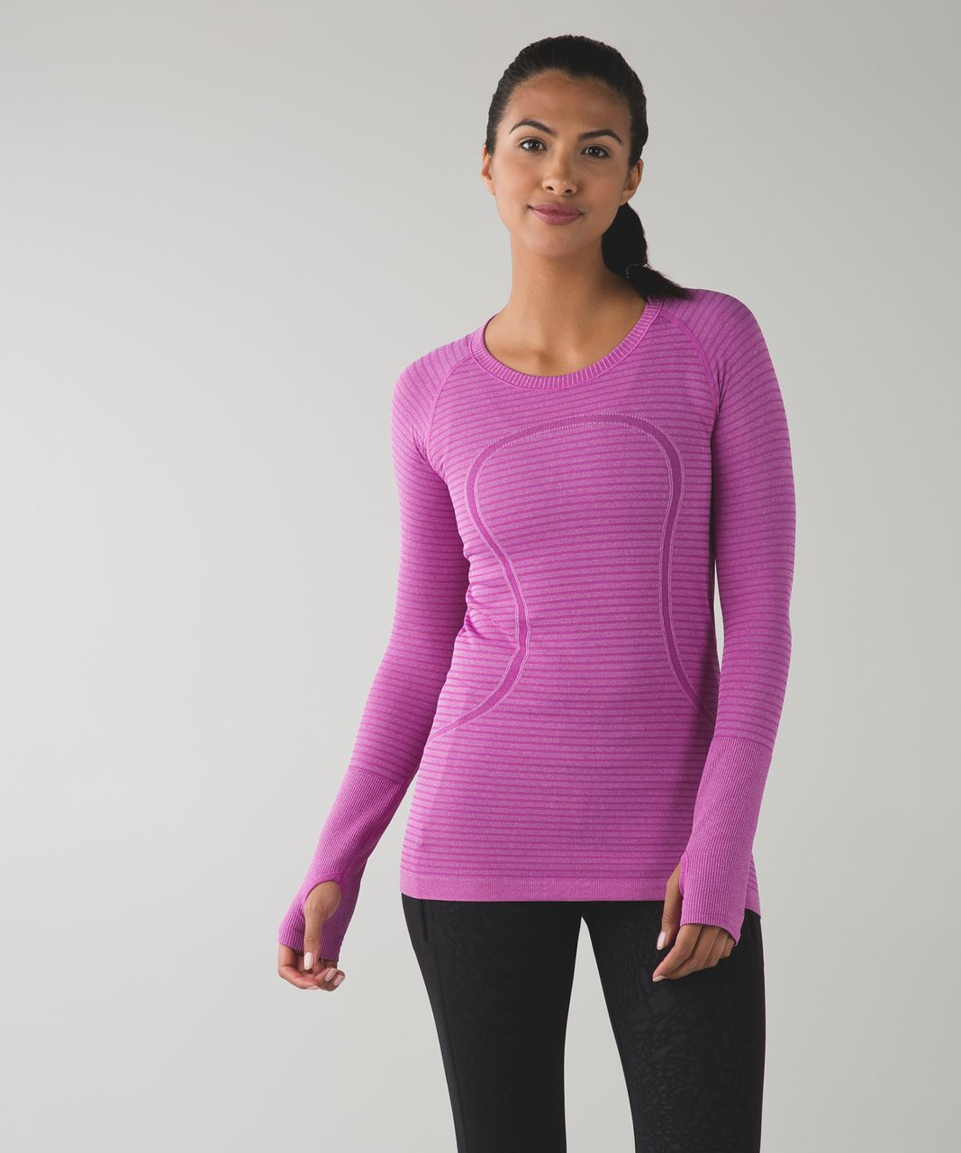 Lululemon Swiftly Tech Long Sleeve Crew - Heathered Power Purple - lulu  fanatics