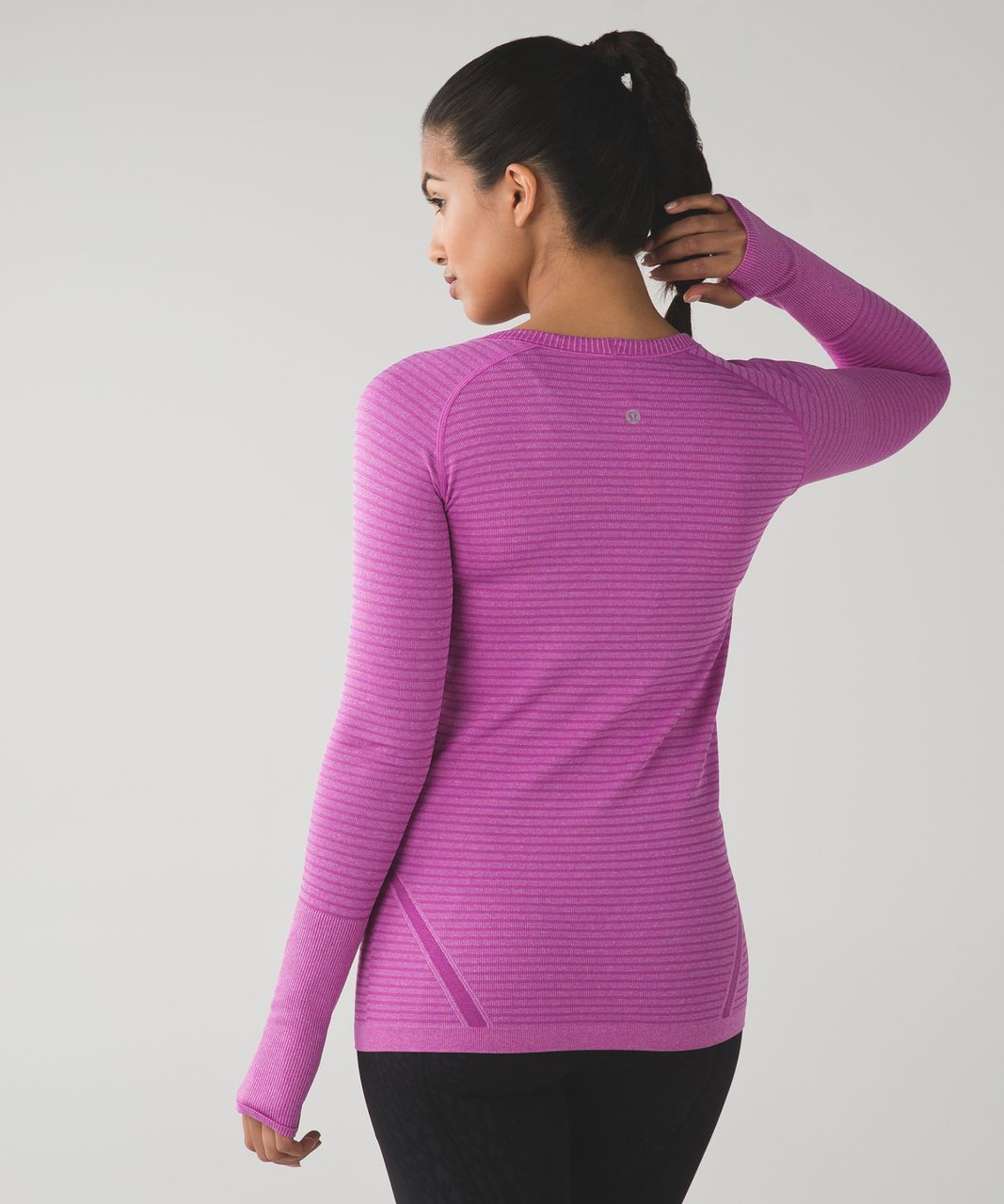 Lululemon Swiftly Tech Long Sleeve Crew - Heathered Black - lulu fanatics