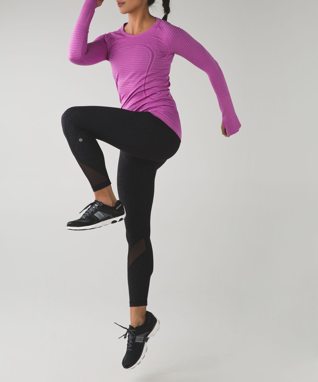 Lululemon Swiftly Tech Long Sleeve Crew - Heathered Ultra Violet - lulu  fanatics