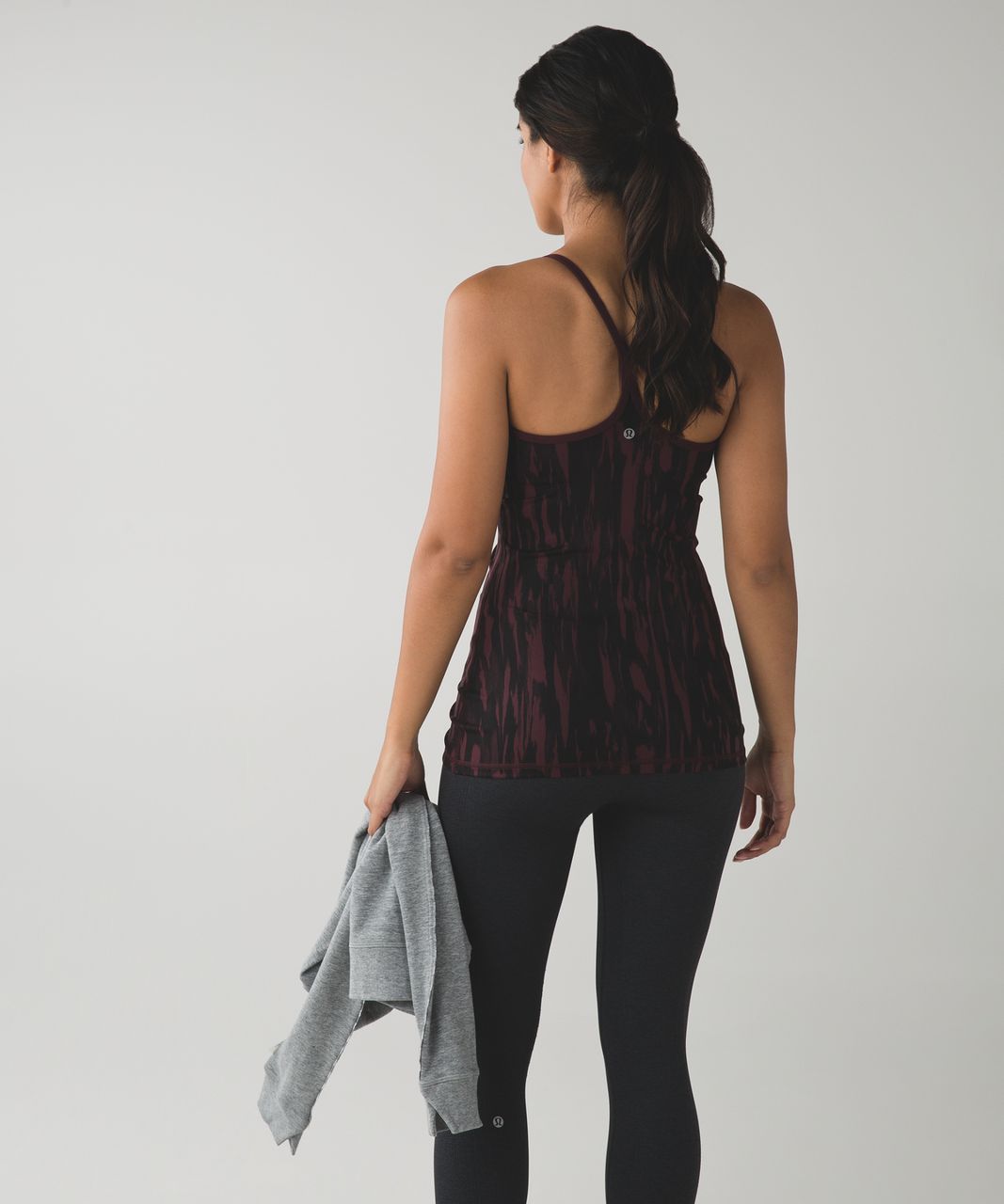 Lululemon Power Y Tank *Luon - Painted Animal Bordeaux Drama Black / Bordeaux Drama