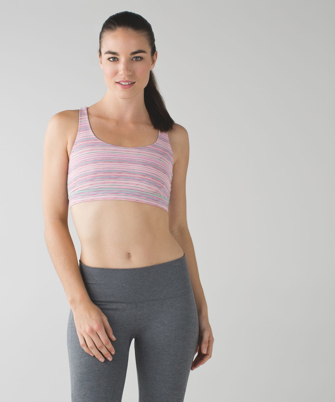 Lululemon Energy Bra - Cyber Stripe Flash Light Menthol / Mink Berry / Menthol