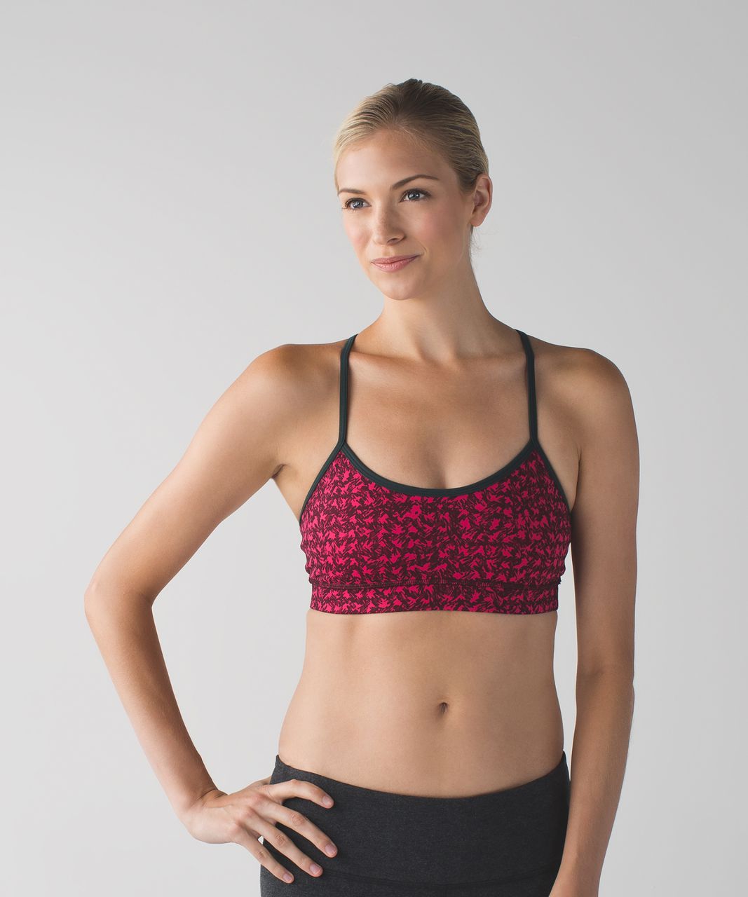 Lululemon Flow Y Bra IV - Mountain Peaks Bon Bon Bordeaux Drama