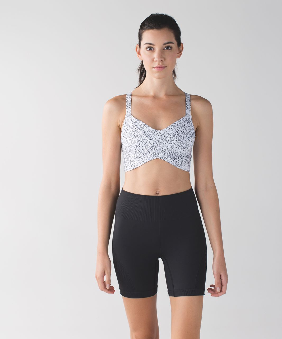 Lululemon Wrap It Up Bra - Dottie Dash White Black / White