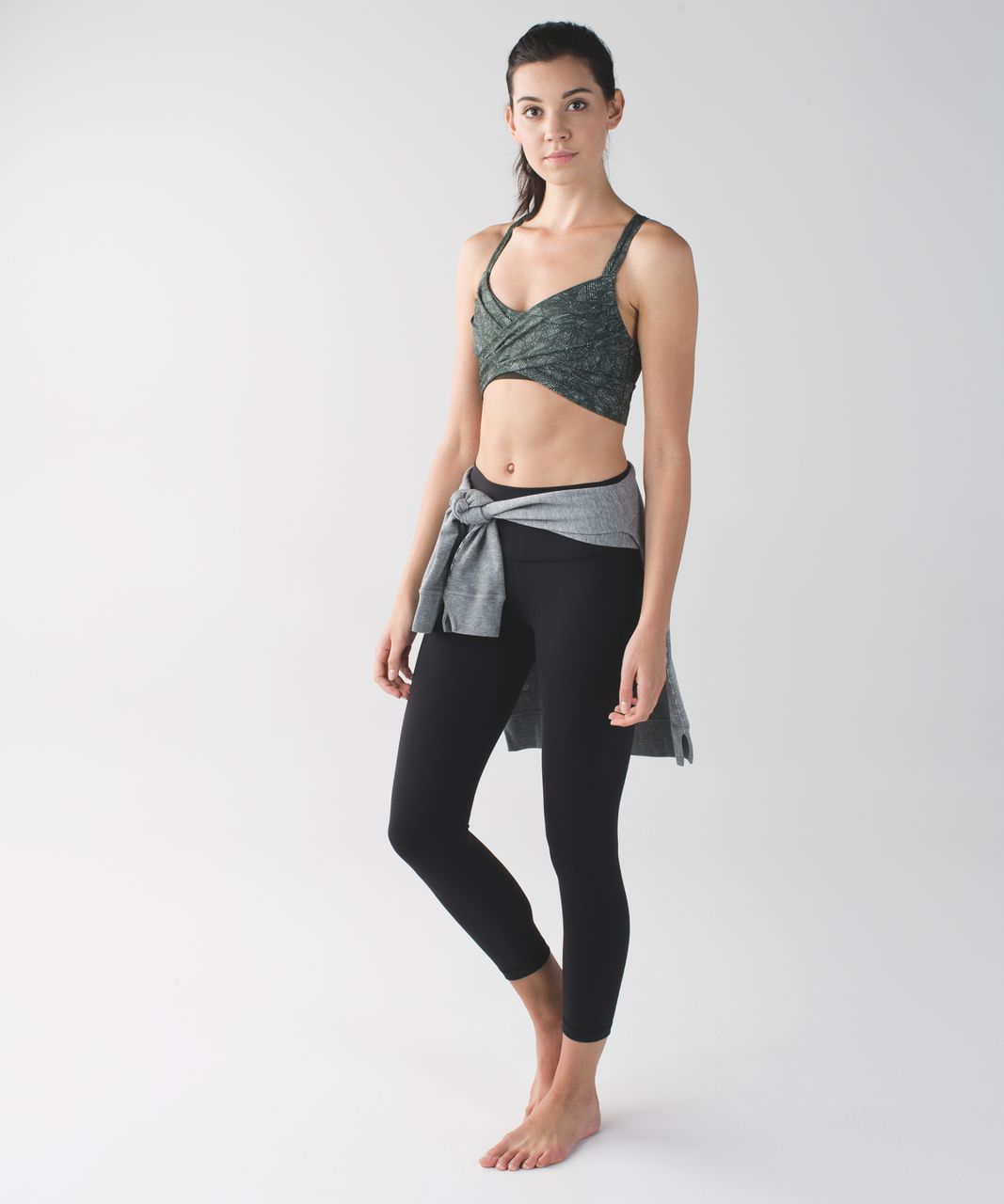 Lululemon Wrap It Up Bra - Jazzy White Gator Green / Gator Green