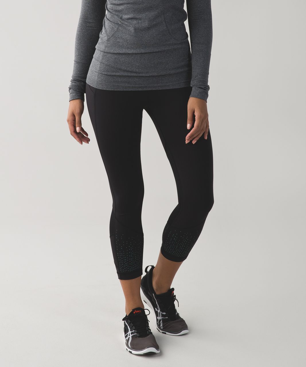 Lululemon Pace Rival Crop *Lights Out - Black / Forage Teal