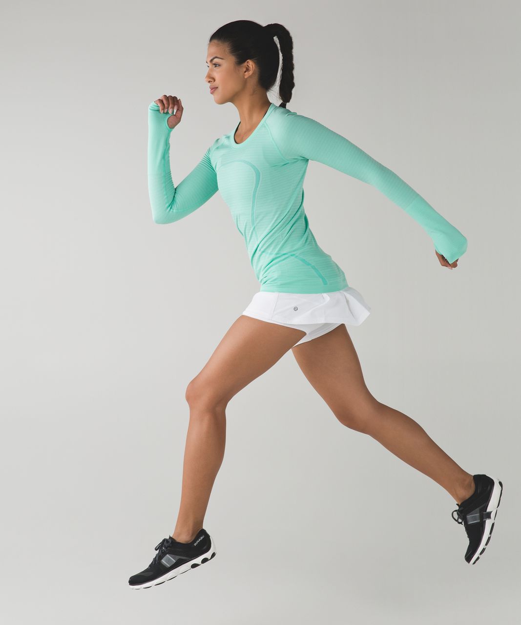 Lululemon Swiftly Tech Long Sleeve Crew - Heathered Menthol - lulu fanatics