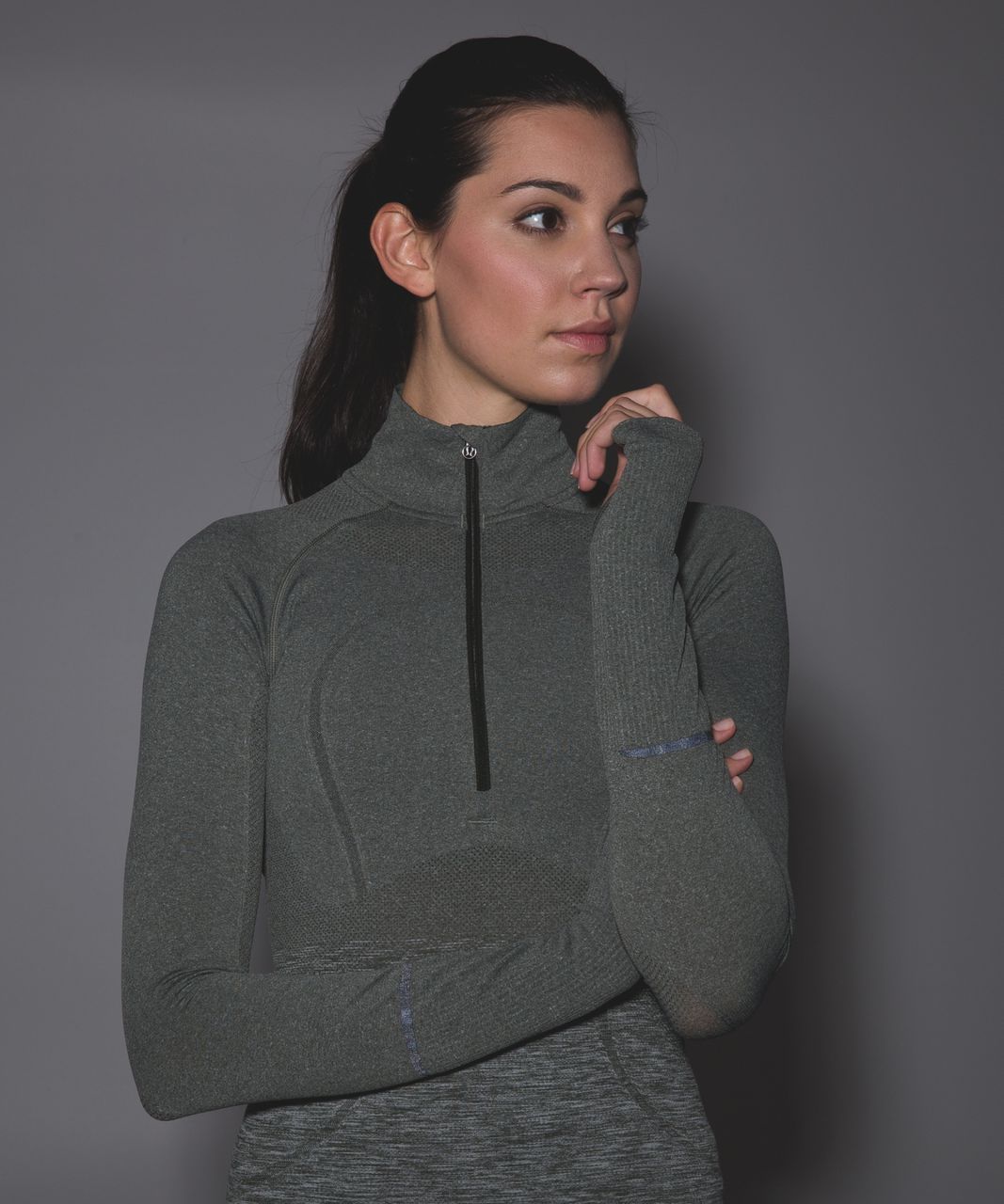 Lululemon Swiftly Tech 1/2 Zip - Heathered Gator Green