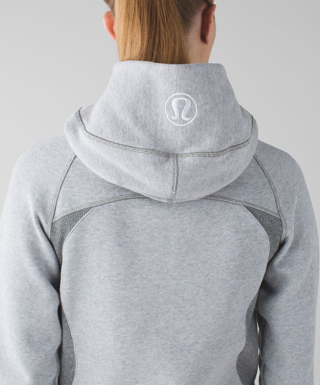 Lululemon Scuba Hoodie III - Wee Stripe White Heathered Medium Grey / Heathered Medium Grey