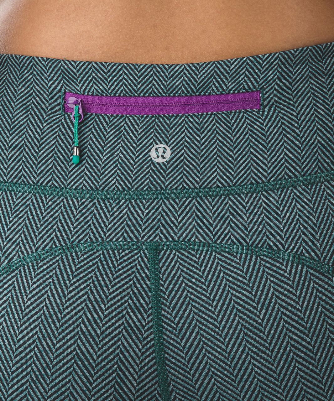 Lululemon Speed Tight IV - Giant Herringbone Black Heathered Forage Teal