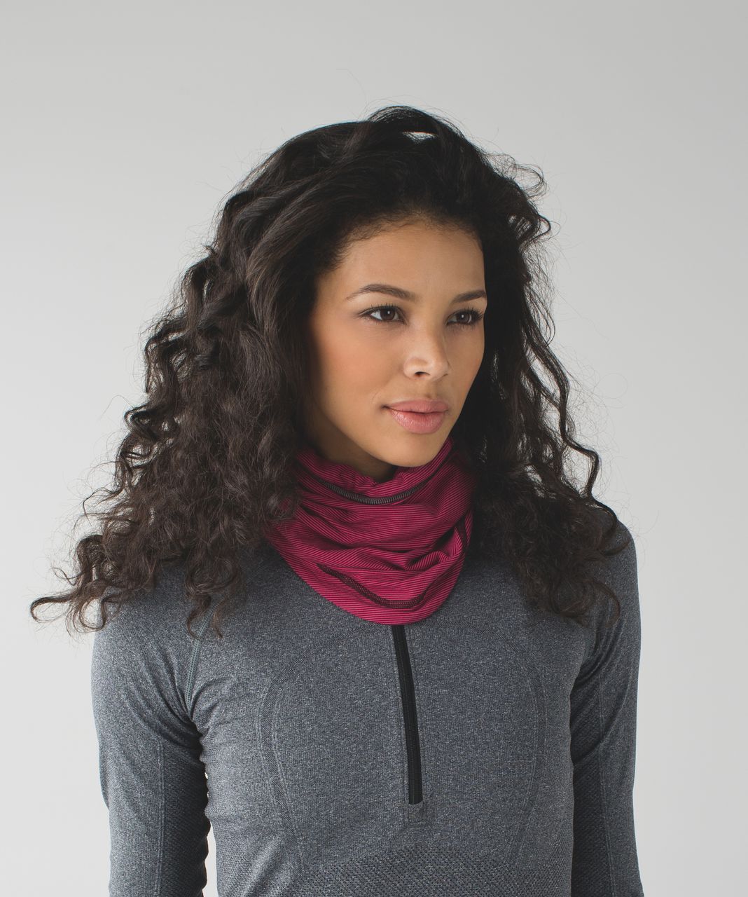 Lululemon Run And Done Neck Warmer - Wee Stripe Bon Bon Bordeaux Drama