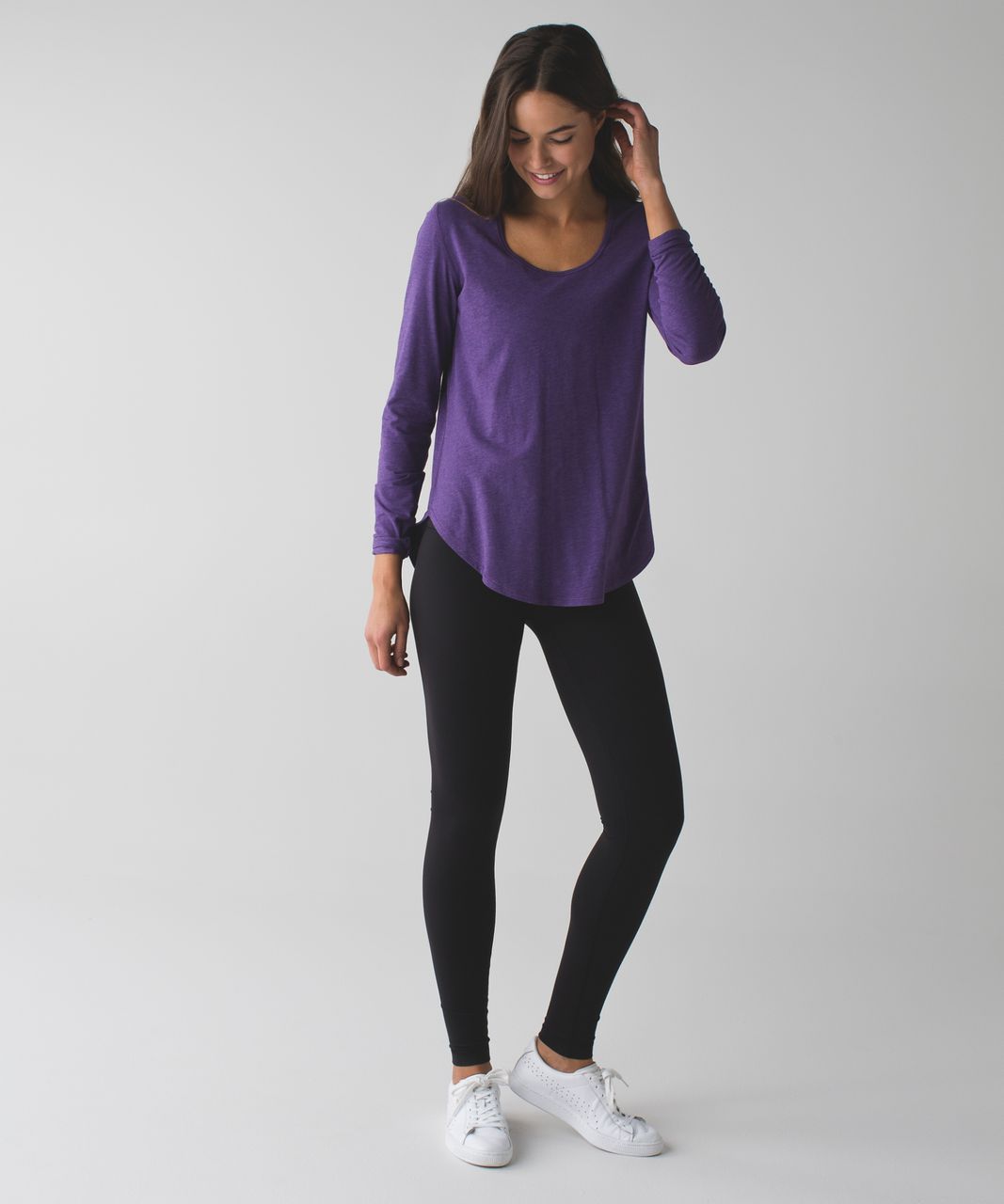 Lululemon Yogini 5 Year Long Sleeve Tee - Heathered Bold Violet