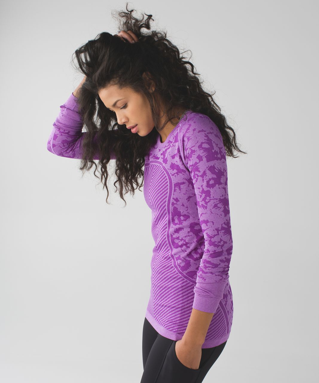 Lululemon Swiftly Tech Long Sleeve Crew - Heathered Power Purple - lulu  fanatics