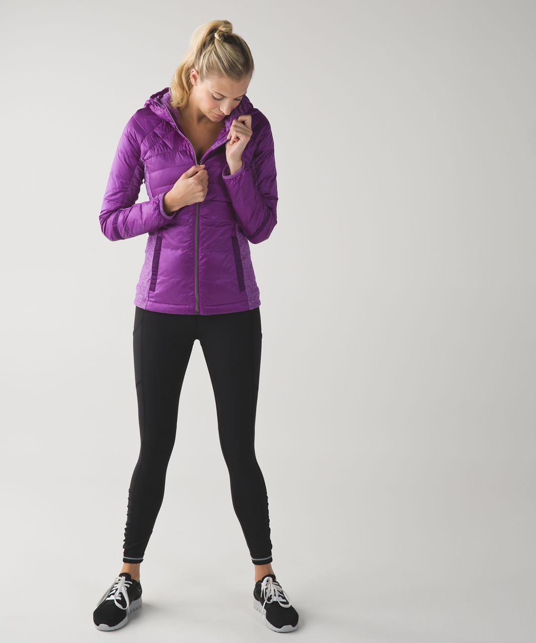 Ready to brave the cold with Ready to Rulu and Wunder Puff jacket! The  Heathered peri purple of the joggers go well with the iridescence of the  jacket! : r/lululemon