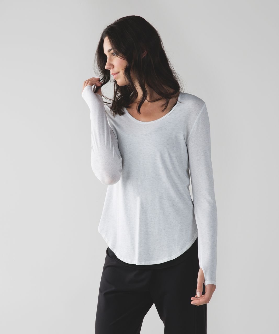 Lululemon Yogini 5 Year Long Sleeve Tee - Heathered White