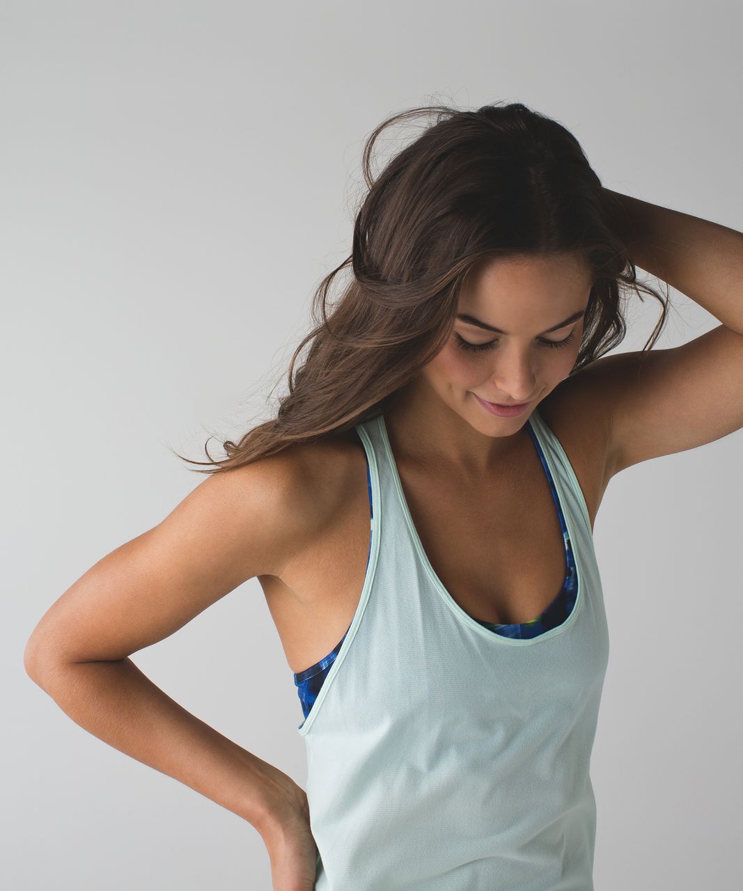 Lululemon Intrinsic Tank - Sea Mist / Windy Blooms Saphire Blue Multi