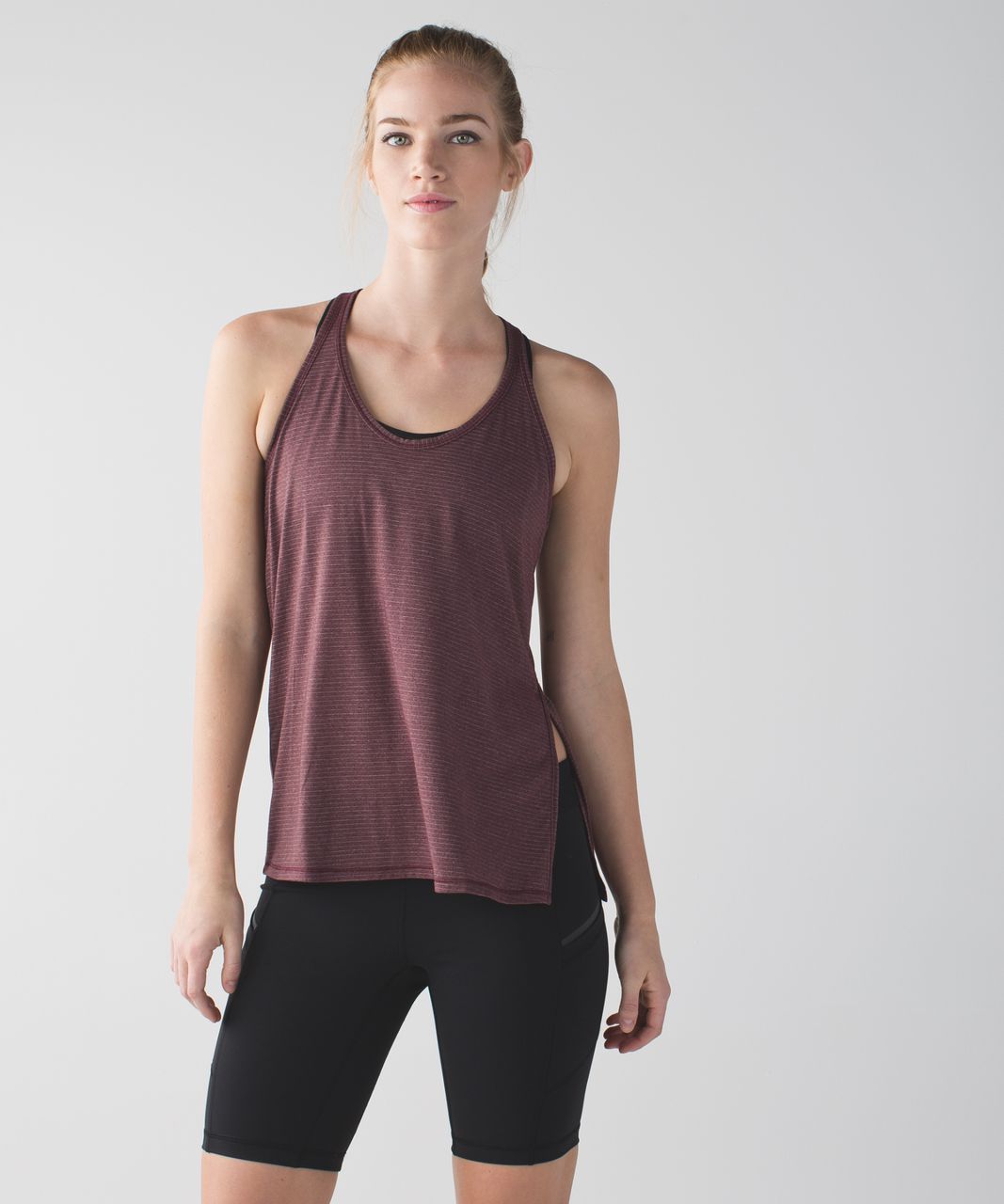 Lululemon Sweat It Out Racer - Heathered Bordeaux Drama