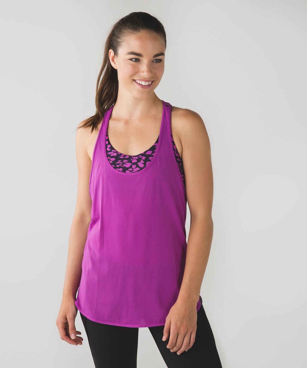 Lululemon Intrinsic Tank - Ultra Violet / Mini Cherry Cheetah Ultra Violet Naval Blue