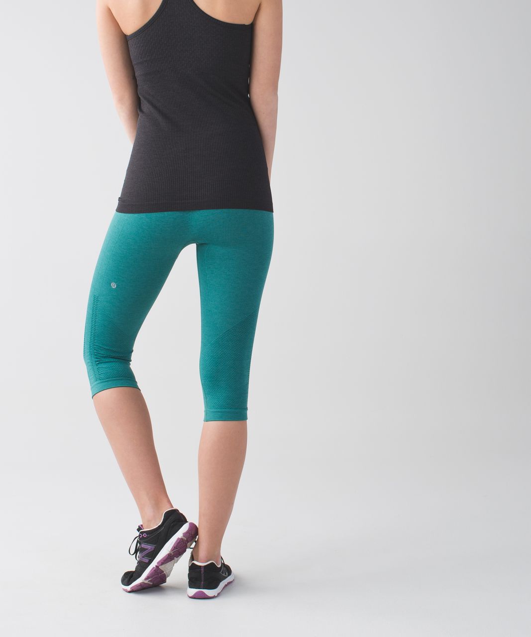 Lululemon In The Flow Crop II - Heathered Forage Teal