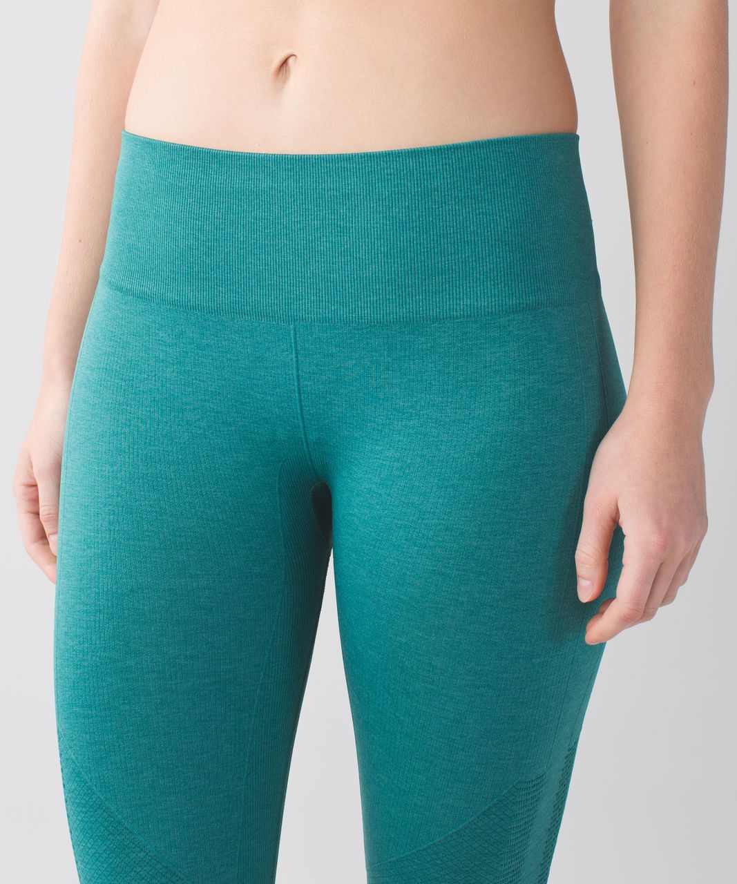 Lululemon In The Flow Crop II - Heathered Forage Teal